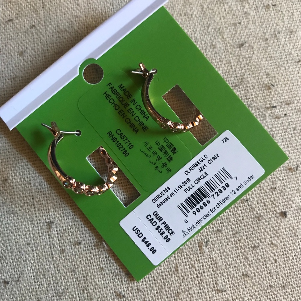 Kate Spade Rose Gold Full Circle Earrings - Picture 6 of 6